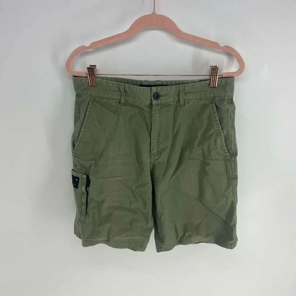 Tavik Men's Green Modern Beach Culture Cotton Freighter Shorts Size 30 - Picture 1 of 5
